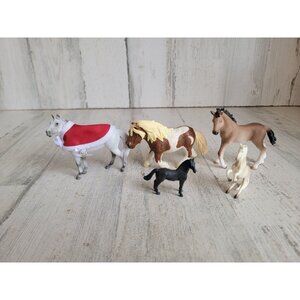 Mini farm horses‎ play animal toy set figure variety
